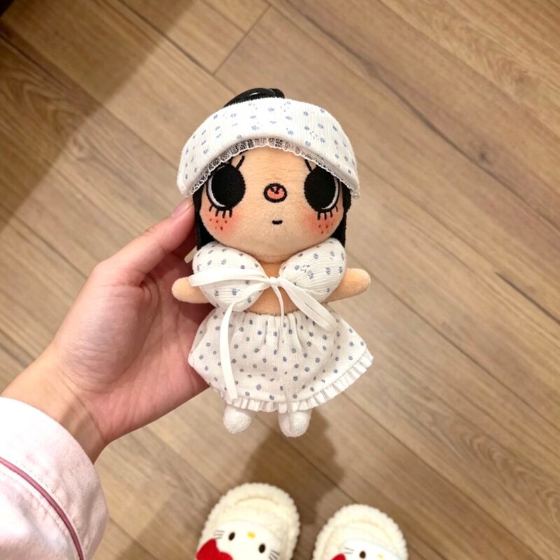 Japanese Lorz Little Yuyu Plush Doll Keychain with Star Dress Set, Sweet Style
