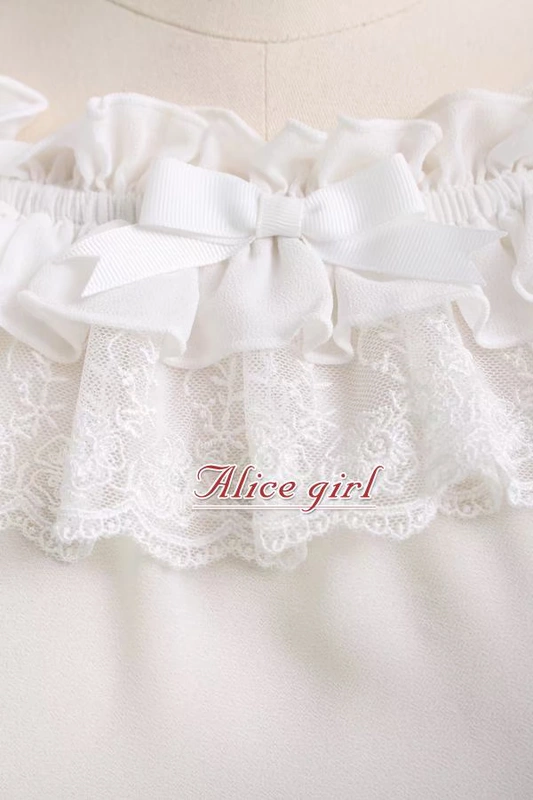 Alice girl nguyên bản mùa hè mới mềm mại chị ren bằng gỗ nơ hai đầu mặc áo voan