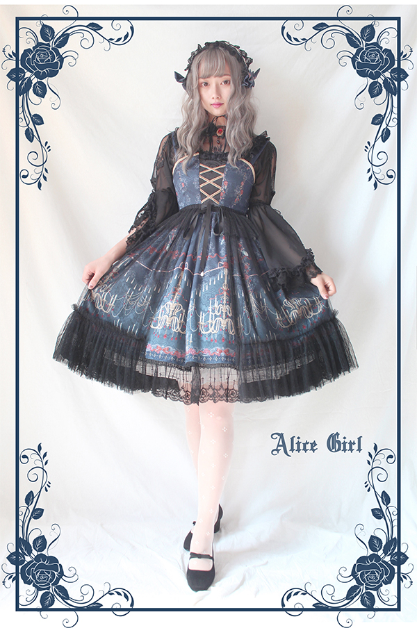 Alice cô gái gốc new Lolita chandelier xử lý ren xù bow jsk dây đeo ăn mặc đầm body dự tiệc