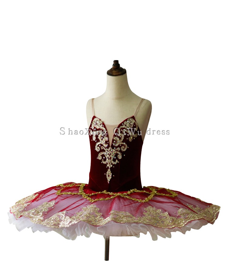 2019 New Ballet Paquita Performance Suit Adult Children Nine Floors Yarn Velvet Lace Pan Dress