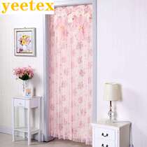 Pastoral lace door curtain fabric partition long curtain mosquito screen curtain Lace bedroom long door curtain free hanging telescopic rod
