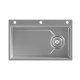 Sanhou S8 Single-Slot Embossed 304 Stainless Steel Kitchen Sink, Extra Thick Vegetable Washing Basin, Integrated Dishwashing Sink with Drain