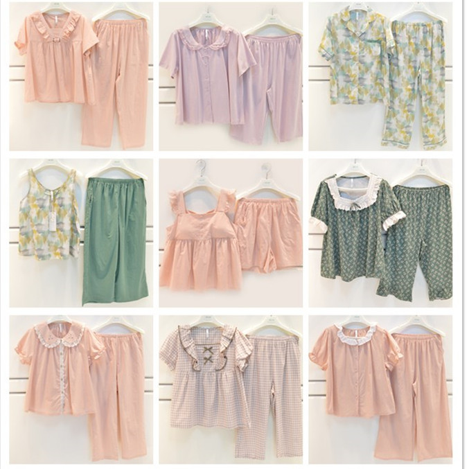 Special Clearance Sale: Nicole Ya Women's Summer Pajamas, Knitted Cotton, Short-Sleeved, Thin, Casual, Can Be Worn Outside, Men's Loungewear