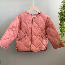 Late autumn and winter girls clothing Korean style round neck pink down jacket lining white duck down 110-150 medium and large children 1 20% off