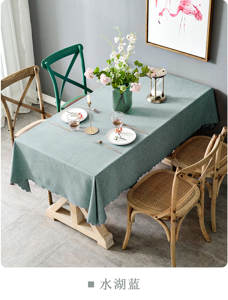 Khăn trải bàn bằng vải cotton không thấm nước và khăn trải bàn hình chữ nhật màu rắn Bắc Âu nhỏ tươi và đơn giản hiện đại bàn cà phê khăn trải bàn - Khăn trải bàn khăn trải bàn đỏ