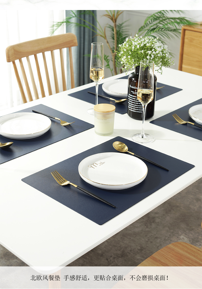Bảng mat không thấm nước và chống thấm dầu pad da gia đình bát mat coaster đơn giản Mỹ Bắc Âu phong cách mat Tây - Khăn trải bàn khăn trải bàn tiệc cưới