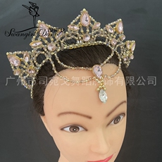 балетные аксессуары 粉色睡美人花仙子芭蕾gdc比赛tutu裙头饰女演出服皇冠