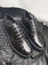 Crocodile Belly Leather Men Leather Shoes Fashion Casual Round Head New Sneakers Hand Sewn Super Light Rubber Foaming Tide
