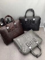 Imported Avocado Leather Briefcase Men Business Handbag Genuine Leather Double Zipper Single Shoulder Bag Large Capacity Diagonal Span