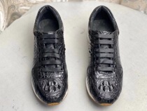 Thai Crocodile Mens Leather Shoes Fashion Casual New Sneakers Hand Sewn Large Skull Avocado Leather Tide Shoes