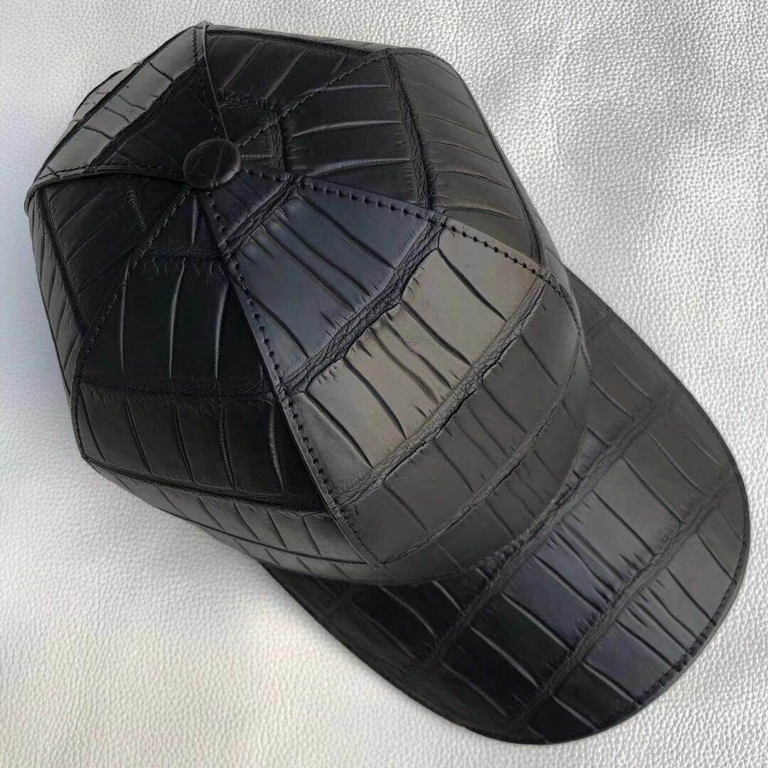 Imported crocodile leather hat men's youth all-match sunshade baseball cap outdoor sunscreen leisure Korean version cap