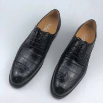 New Pint Thai Avocado Leather Shoes Men Dress Business Low Heel Single Shoe Casual Pointed Flat Heel Lace Handsole