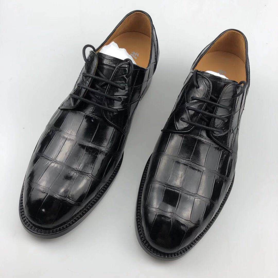 New Pint Thai Avocado Leather Shoes Men Dress Business Low Heel Single Shoe Casual Pointed Flat Heel Lace Handsole