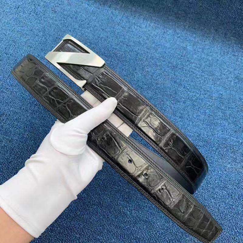 Thai Crocodile Belt Smooth Buckle more than 100 Casual Matching Fashion Casual Strap Business Brief Genuine Leather Men-Taobao