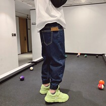 Childrens clothing boys jeans spring and autumn 2021 thin childrens summer tencils anti mosquito pants in big children loose Korean tide