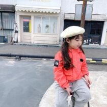 2021 spring new male and female child windbreaker coat children Korean hooded outing coat tide