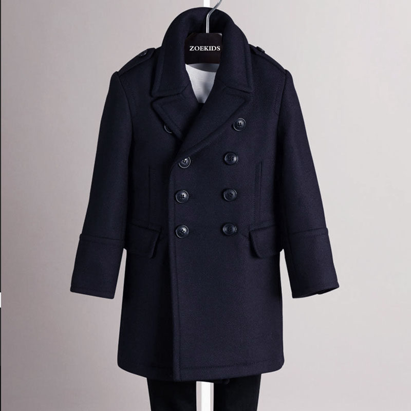 Boys' wool woolen coat coat 2020 winter clothes big boys' woolen coat children's thickened and cotton Korean style coat