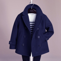 Boys tweed coat spring coat 2020 New Winter Childrens coat plus cotton thick child wool coat