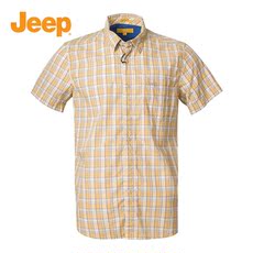 Рубашка мужская jeep男装2019夏季新品纯棉格子衬衣欧版大码中青年短袖衬衫吉普