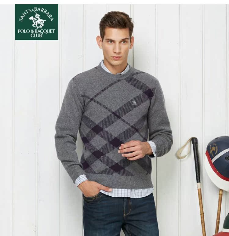 Áo len nam chất lượng của St. Paul mùa thu và mùa đông len mới + áo len cashmere pha trộn áo len giản dị cổ tròn - Áo len Cashmere shop áo thun nam