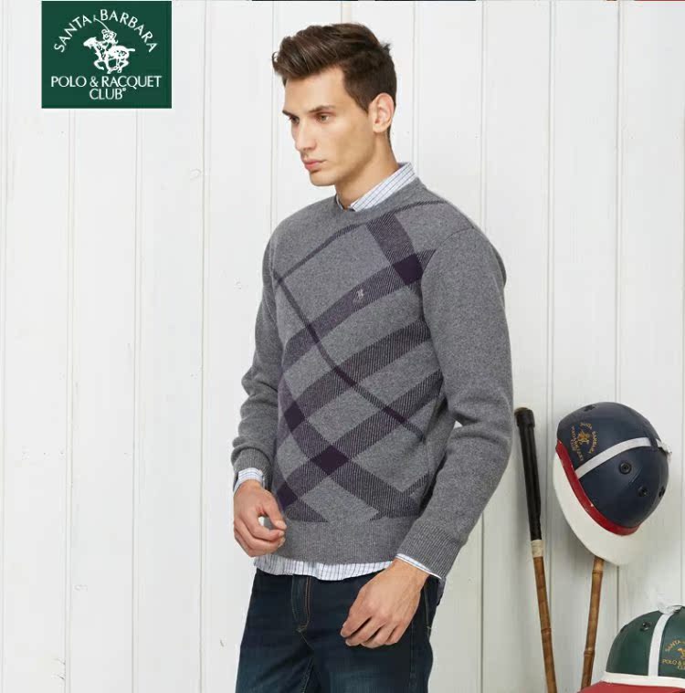 Áo len nam chất lượng của St. Paul mùa thu và mùa đông len mới + áo len cashmere pha trộn áo len giản dị cổ tròn - Áo len Cashmere shop áo thun nam