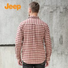 Рубашка мужская jeep官方品质男装父亲装厚款法兰绒磨毛大码长袖衬衣男衬衫吉普