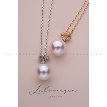 The Moon is the sea · 18K gold ribbon elegant retro luxury minority high sense female Aurora freshwater pearl necklace
