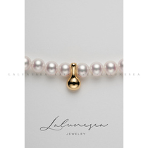 The Moon is the sea 18K gold minimalist INS Wind small golden bean pearl necklace pendant female 2020 New pendant