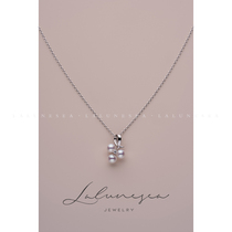 Moon is sea · breeze pine forest 18K gold exquisite niche Diamond Aurora freshwater pearl girl choker necklace