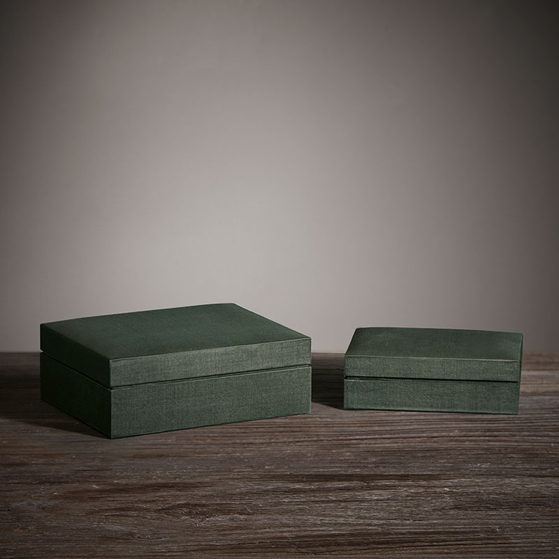 Tao home Sage Tess jewelry box Thailand imported dark green Mulberry silk jewelry box Bedroom decoration storage