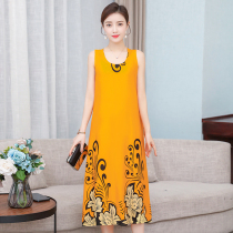 2022 New Harness Vest Skirt Big Code Loose Slim PURE COTTON DRESS Dress Silk Sleeping Dress Summer Sleeping Dress