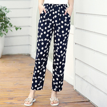 Summer clothing Miansilk casual pants pure cotton ladies pants air conditioning home sleeping pants artificial cotton slim fit outside wearing long pants