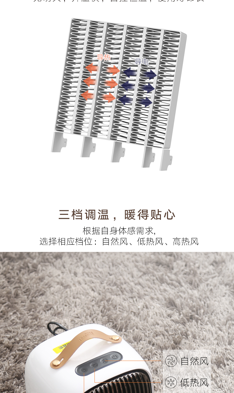 莱德尼诺 小型智能电取暖风机  全5分好评 图3