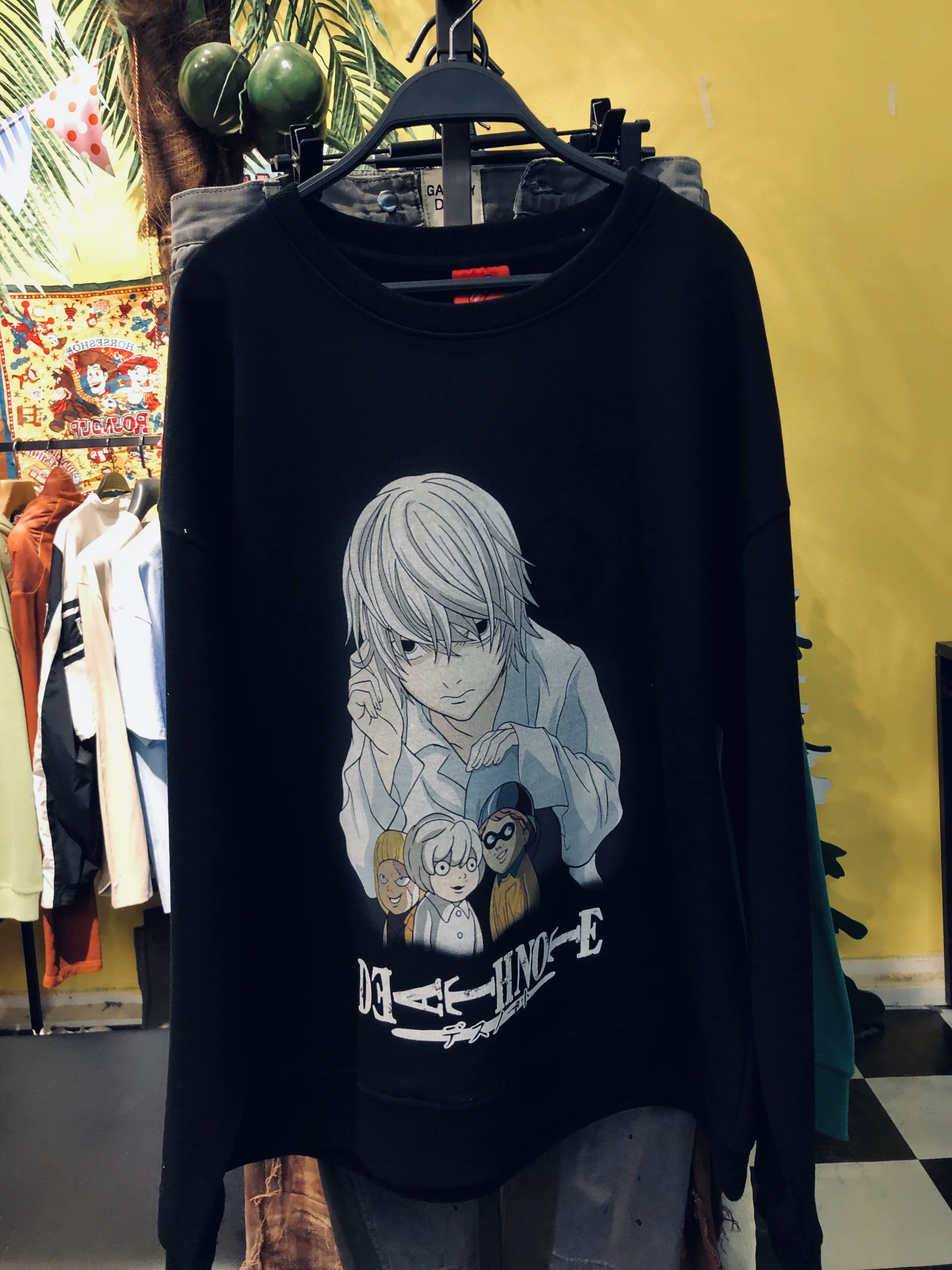 Пуховый свитшот Death Note Kyotaro, круглым вырезом, толстый хлопок, аниме манга