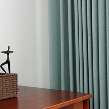 棉麻全遮光落地窗卧室成品窗帘