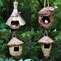 Bird Nest Small Bird Nest Parrot Supplies Bird Cage Grass Choreography Kindergarten Senteo Garden Patio Wall Decoration Pendant