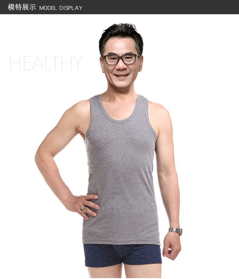 Áo vest nam trung niên nam cực nam cotton mùa hè cha già size lớn áo sơ mi ông già hè quần áo lót