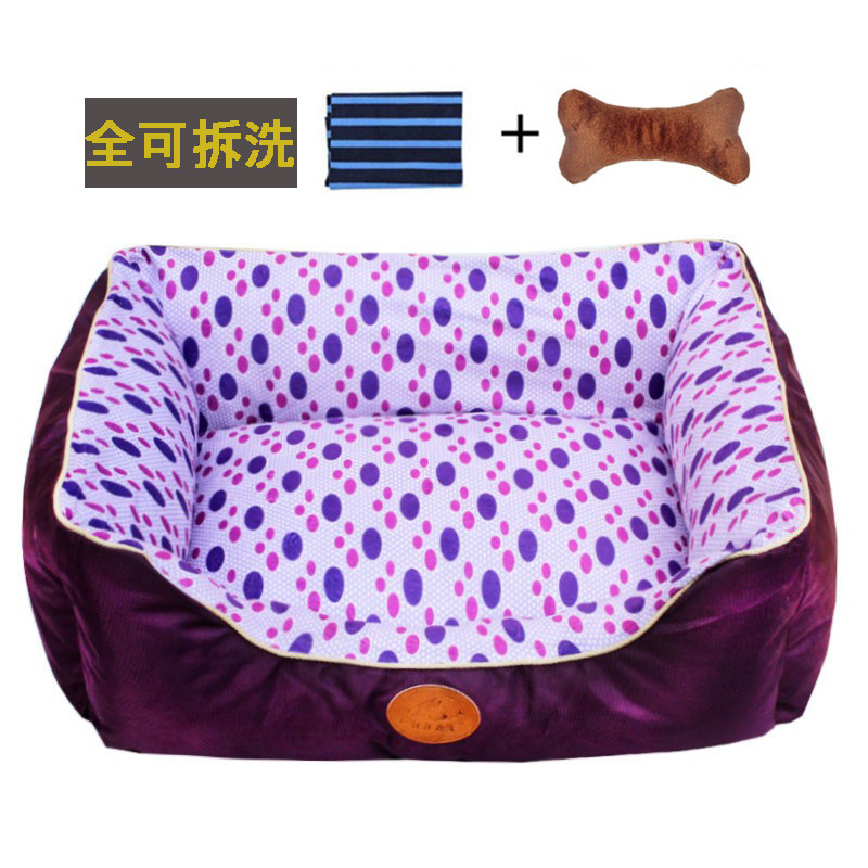 Dog kennel cat den fully removable and washable non-stick hair square mouth bed dog cat den Teddy thickened pet den golden retriever four seasons universal