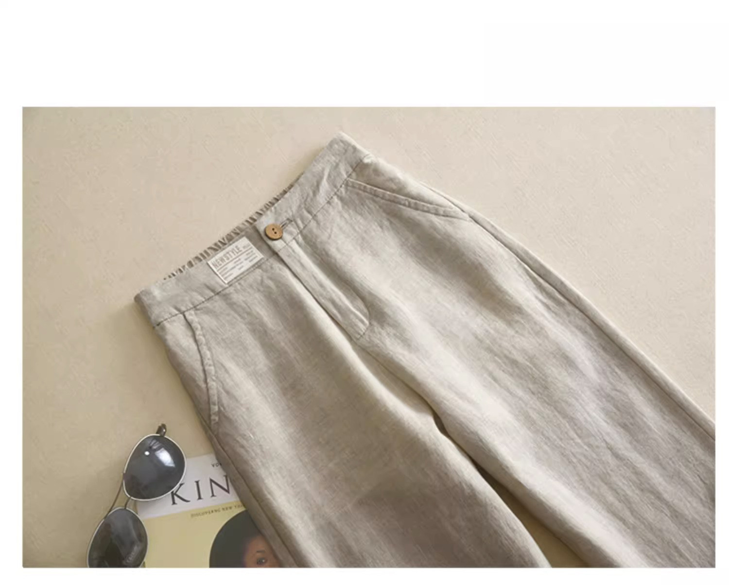 Штаны, повседневные брюки, из хлопка и льна, подходят для подростков 