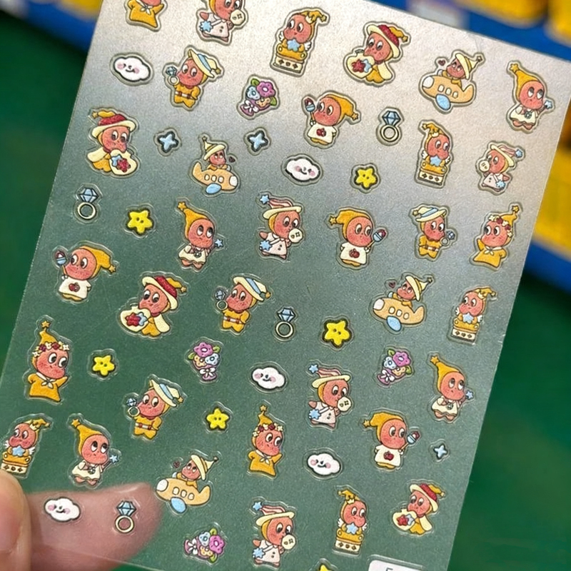 Popular Star-Themed Trendy Nail Stickers, Embossed Cute 5D Three-Dimensional Decorative Stickers for Water Bottles, Pen Holders, Cameras, and Phone Cases