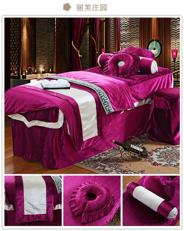 Beauty bed cover bốn mảnh cotton quilt thẩm mỹ viện châu Âu cao cấp cashmere bed bed bed set tùy chỉnh cơ thể massage giường