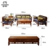Nội thất gỗ gụ dài Shanglong kết hợp ghế sofa sáu mảnh kết hợp mới phong cách Trung Quốc sofa phòng khách ngai gỗ rắn cổ Zen - Bộ đồ nội thất