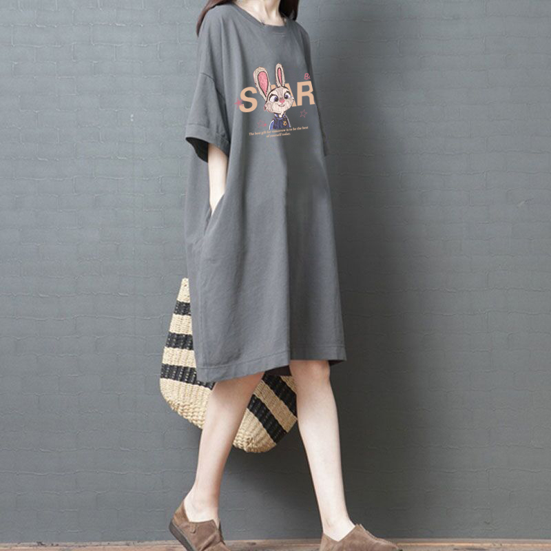 Clearance Sale, Export Surplus, 100% Pure Cotton Short-Sleeve Mid-Length Dress, Summer 2025 New Style T-Shirt Dress Clearance Sale, Export Surplus, 100% Pure Cotton Short-Sleeve Mid-Length Dress, Summer 2025 New Style T-Shirt Dress