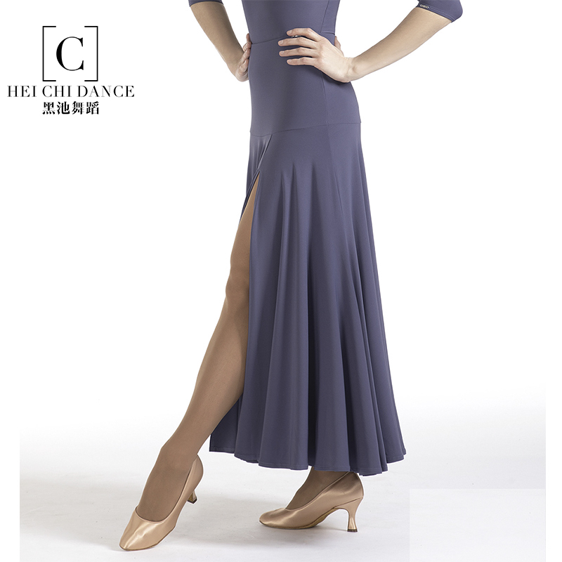 Morden Dance Half Body Dress New 100 Hitch Front Side Open Fork National Mark Dance Big Swing Long Skirt Waltz Social Dance Practice Dress