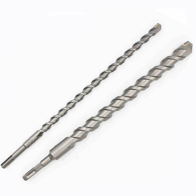 Lengthened wearing wall electric hammer drill percussion drill concrete Two-pit two-groove round handle 4-pit square handle 350mm drill