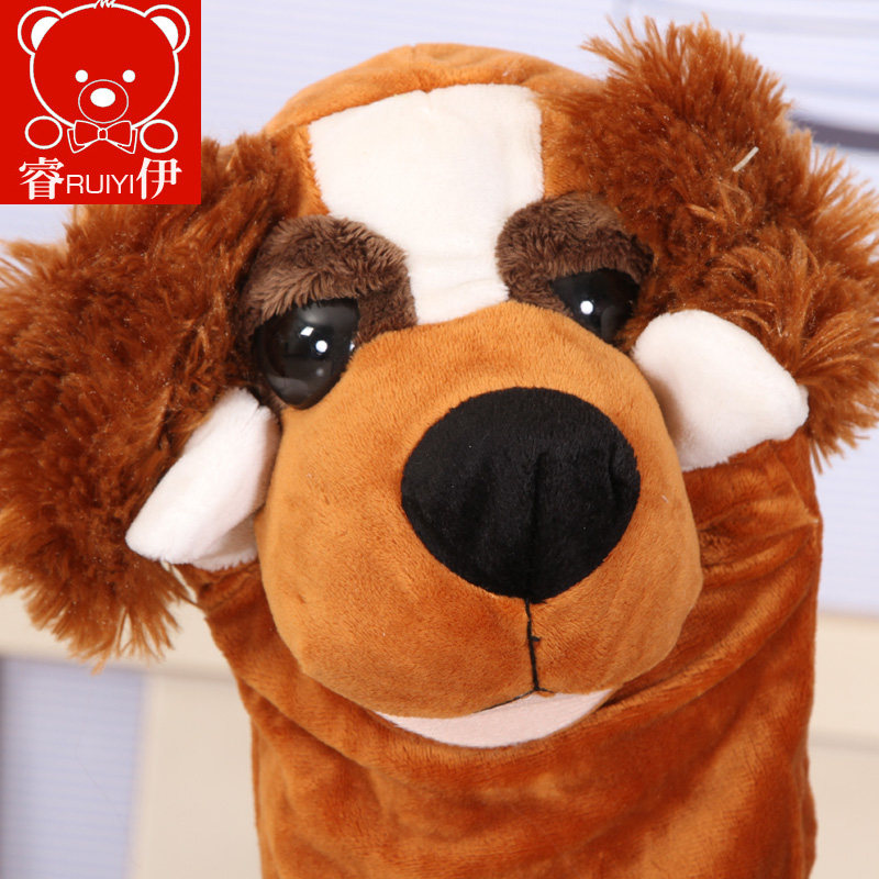 Ruiyi set hand puppet plush toy animal tiger zebra mouth can move storytelling children's birthday gift