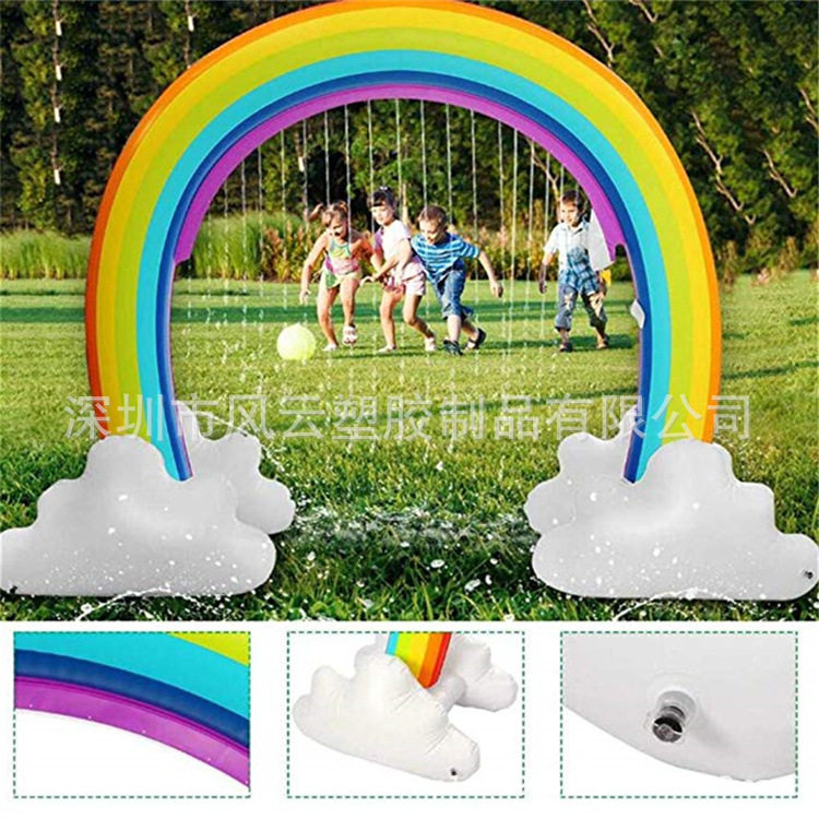 Children's Sprinkler Rainbow Bridge Outdoor Children's Sprinkler Sprinkler Inflatable Rainbow Cloud Arch Bridge Through CPC Spot