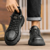 Work Shoes for Men, Winter Trendy Versatile Casual Sports Work Shoes, Thick-Soled Height-Increasing British Style Slip-On High-Top Trendy Shoes