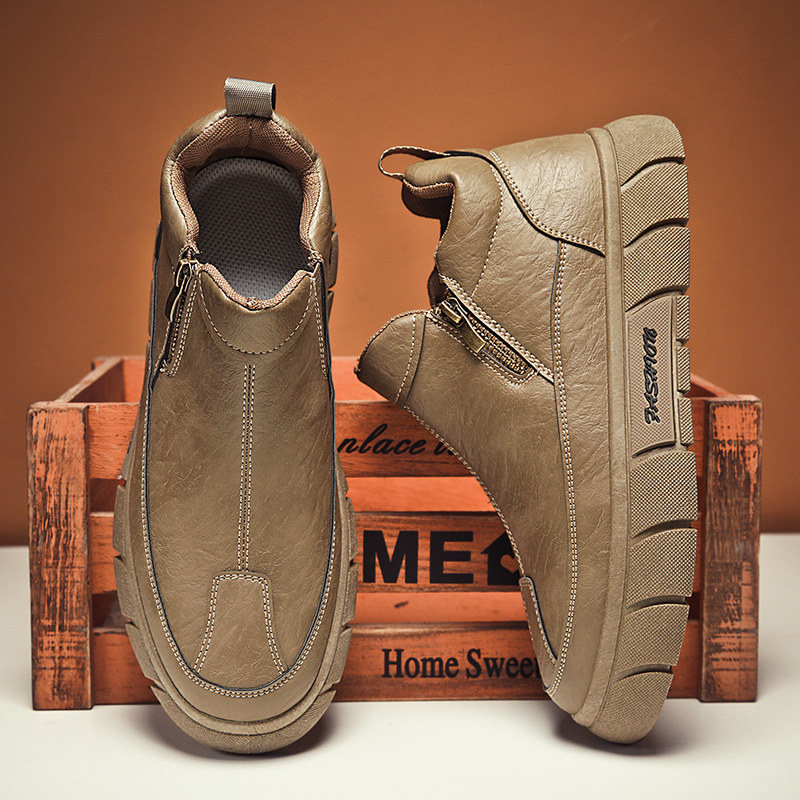 giày chống đinh Giày nam đi làm mùa thu, giày da nhẹ đế mềm cho nam, giày bảo hộ lao động chống nước, chống trơn trượt, chống mài mòn đi công trường giày chống đinh giầy ủng