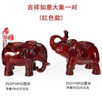 Wood carving Home gifts Decorative lucky ornaments Crafts Wooden elephant ornaments